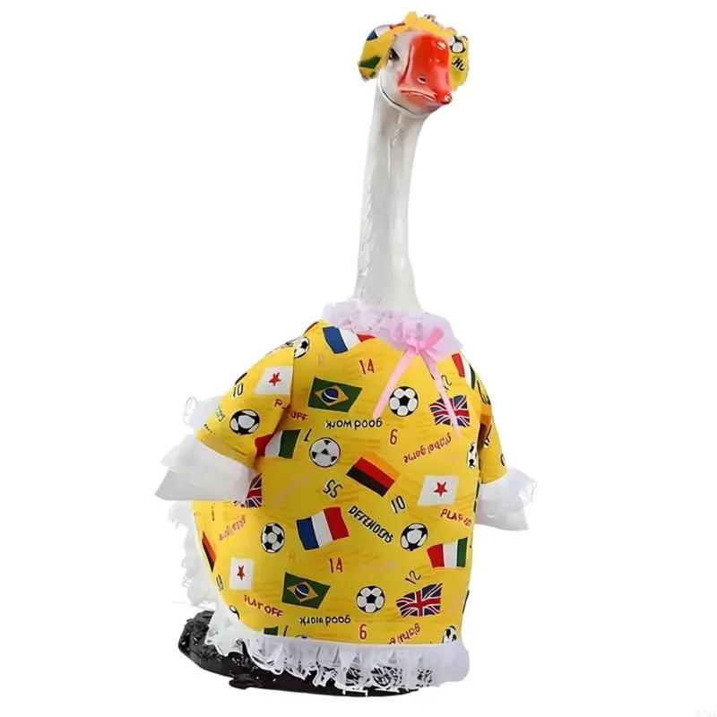 Football Porch Geese Outfits Football Sign Game Day Geese Costume Set Sports Geese Clothes Hat for Outdoor Garden 87HA