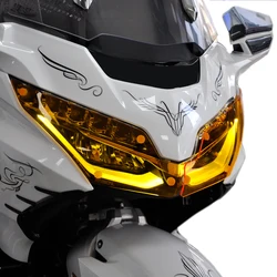 Panical Front Headlight Protection Glass Orange Light Gray Blue Transparent For Honda Goldwing GL1800 GL180B F6B 2018-2024