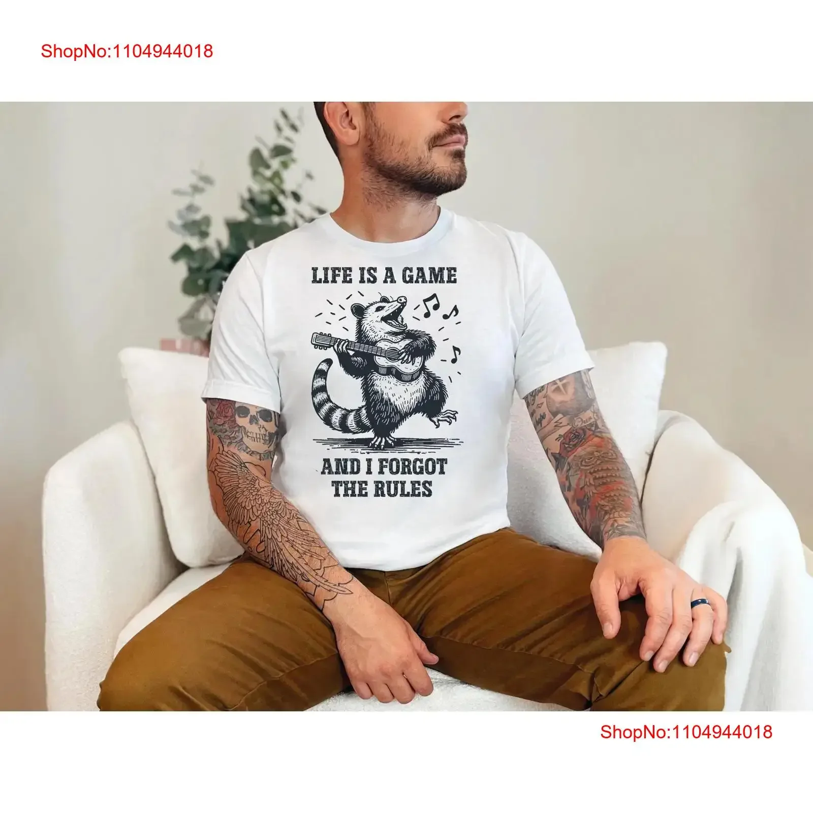 Life Is a Game and I Forgot the Rules T Shirt Funny Opossum Meme Sarcastic Quirky Humor Rule Breaker vintage Washed Slightly