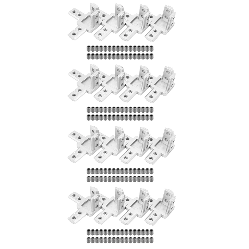 16-Pack 3030 Series 3-Way End Corner Bracket Connector,With Screws For Standard 8Mm T Slot Aluminum Extrusion Profile