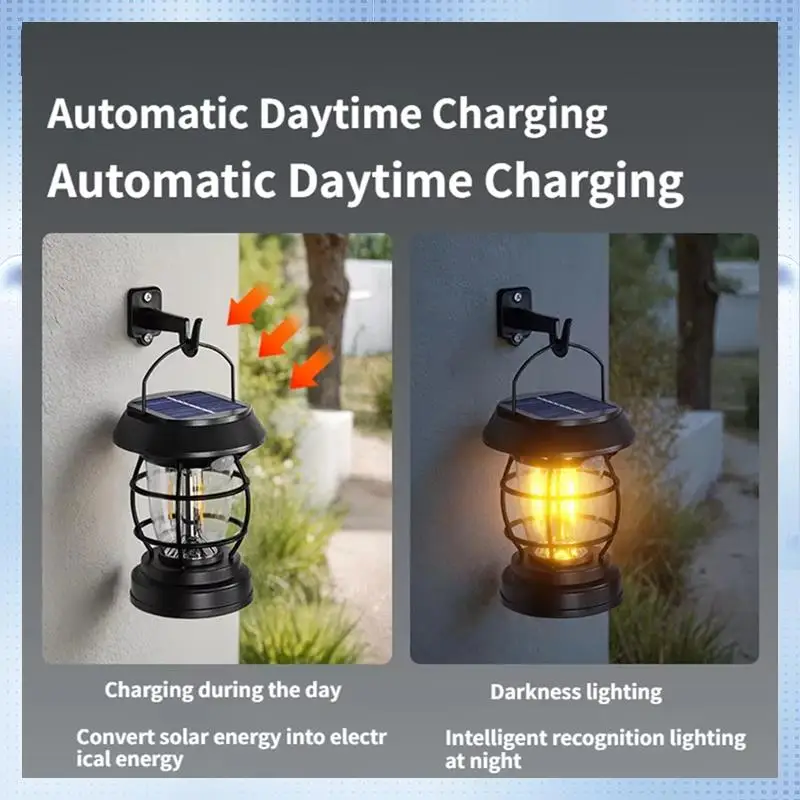 

ABHQ-Solar Powered Camping Lantern Handheld Outdoor Light For Hiking Adjustable Brightness