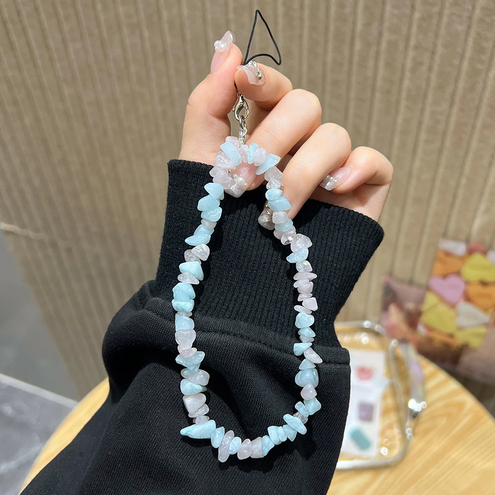 Natural Stone Mixed Tourmaline Gravel Lucky Chain Bracelet Women Fashion Jewelry Adjustable Chip Bracelet New Year Gifts