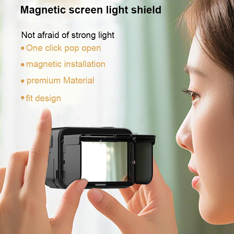 Sun Hood Screen Protector Cover Shell for Insta360 Ace Pro 2 Sunshade Camera Accessories Black