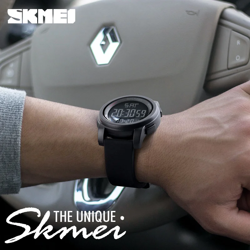 SKMEI متعددة الوظائف الضوء الخلفي عرض العد التنازلي الساعات الرياضية للرجال النساء إنذار 5Bar مقاوم للماء ساعة اليد الإلكترونية الرقمية