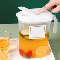 Plastic Fridge Jug 1.5L 2L with Filter Lid Transparent Sealing Kettle with Handle Transparent Heat Resistant Water Jug Kitchen