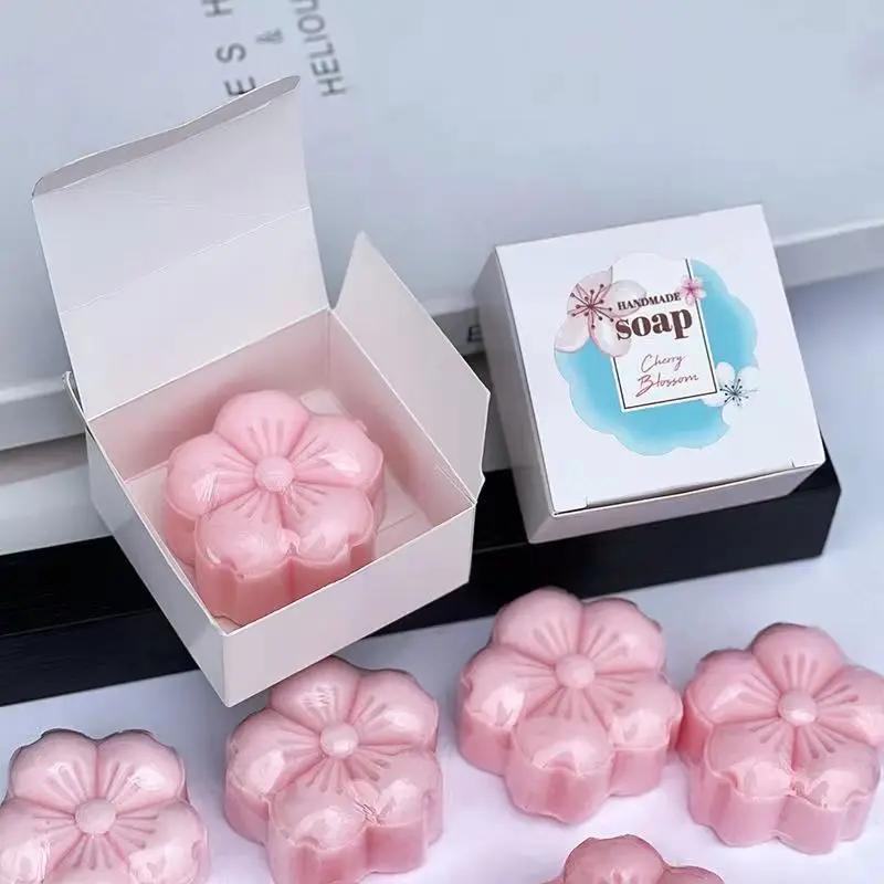 40g(1.41o.z) Cherry Blossom Aroma Soap Independent Box Personal Cleaning Appliance Care Foam Soap Hotel Family Travel Gift Pres