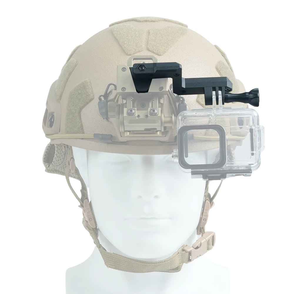 BOOIU Tactical Helmet NVG Camera Mount Z Shape Offset Bracket Compatible with GoPro Hunting Shooting Outdoor Helmet Accessories