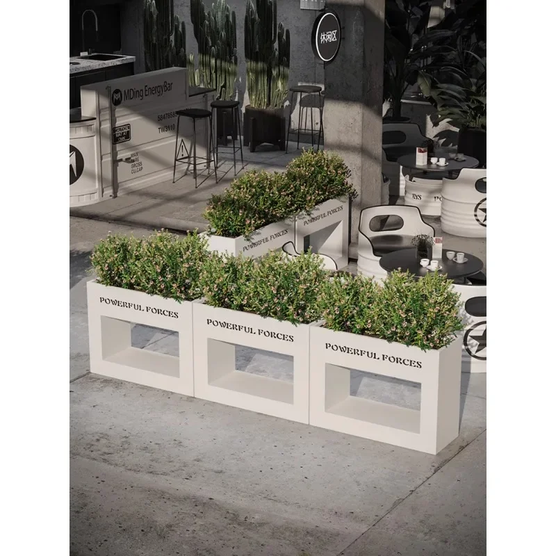 Outdoor wrought iron flower box combination Sales department Square Commercial Street Creative customization External pendulum P