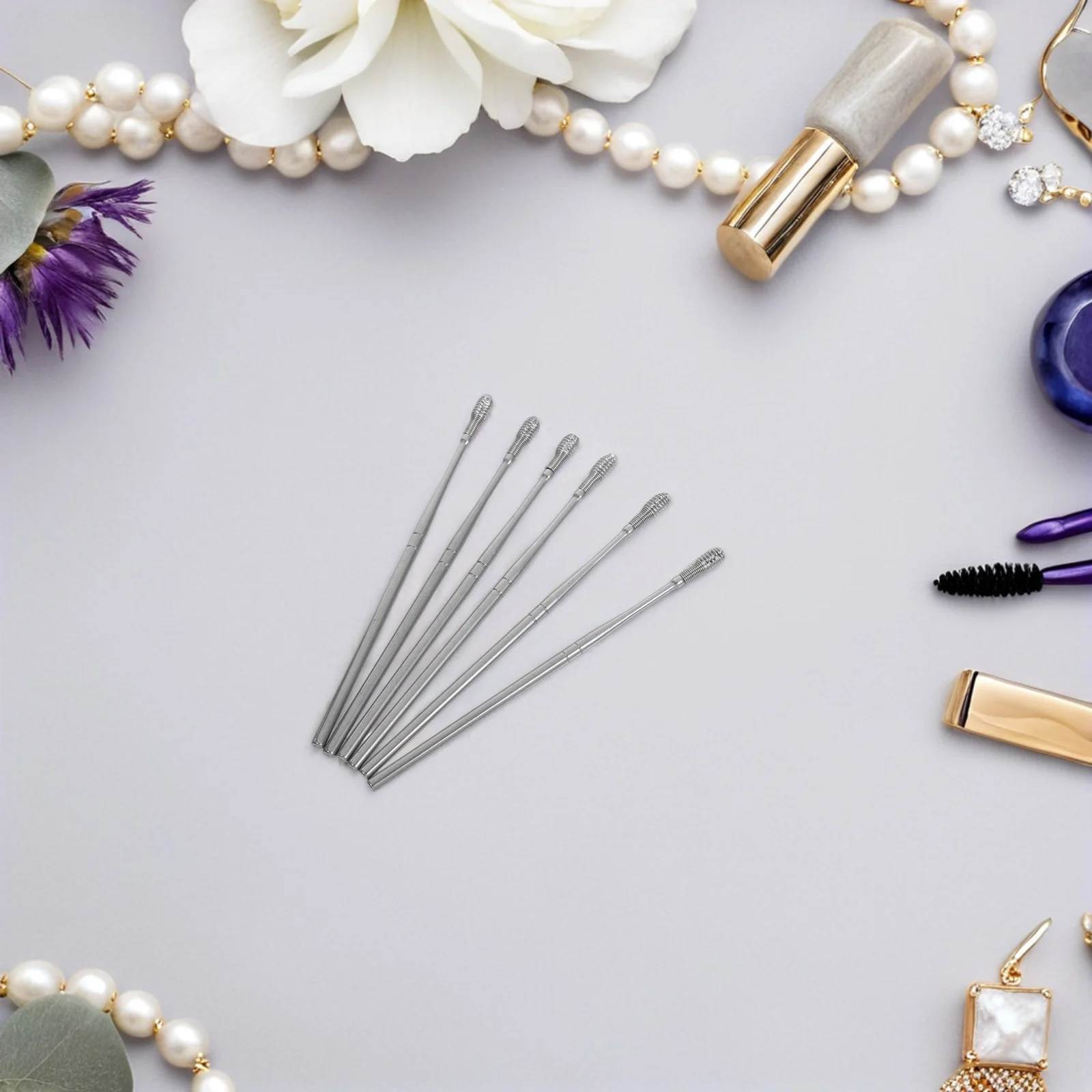 

6Pcs Earwax Picker Stainless Steel Ear Cleaning Supplies Exquisite Design Smooth Polished Ear Scoop Earwax Spoon