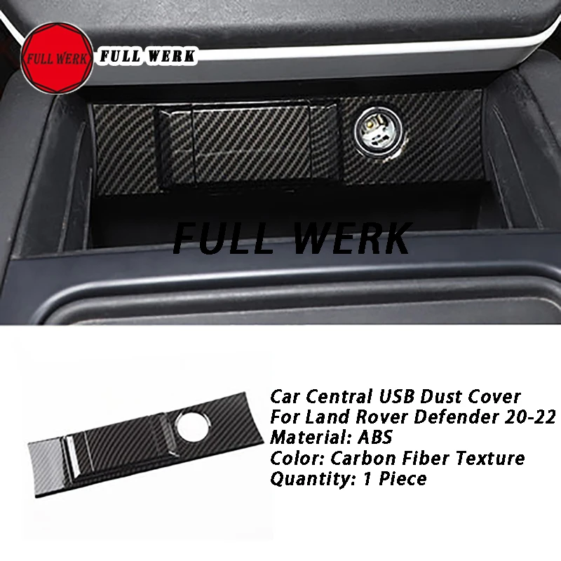 1pc ABS Car Central Cigarette Lighter USB Dust Cover Protective Cap Sticker for Land Rover Defender 20-22 Interior Accessory