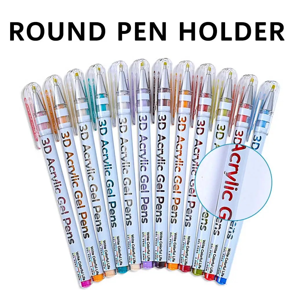 12/24 цвета, цветные гелевые ручки, 1,0 мм, гелевые ручки с жирными точками для школьного офиса