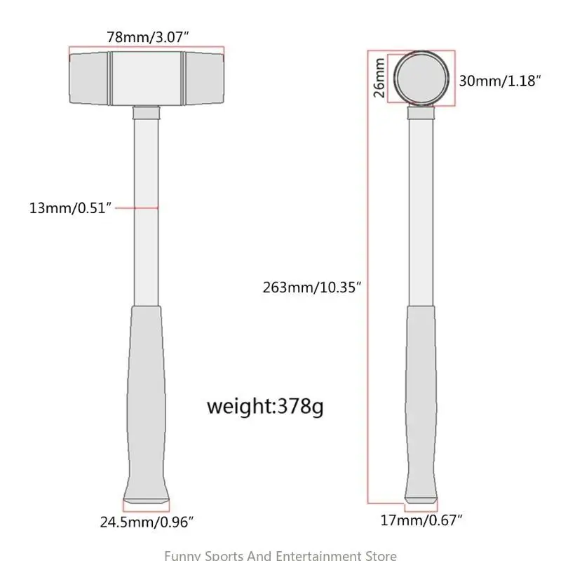 C4DE -Schwächehammer mit Doppelkopf für elektrische Akustik -Bassgitarre und Ukulele