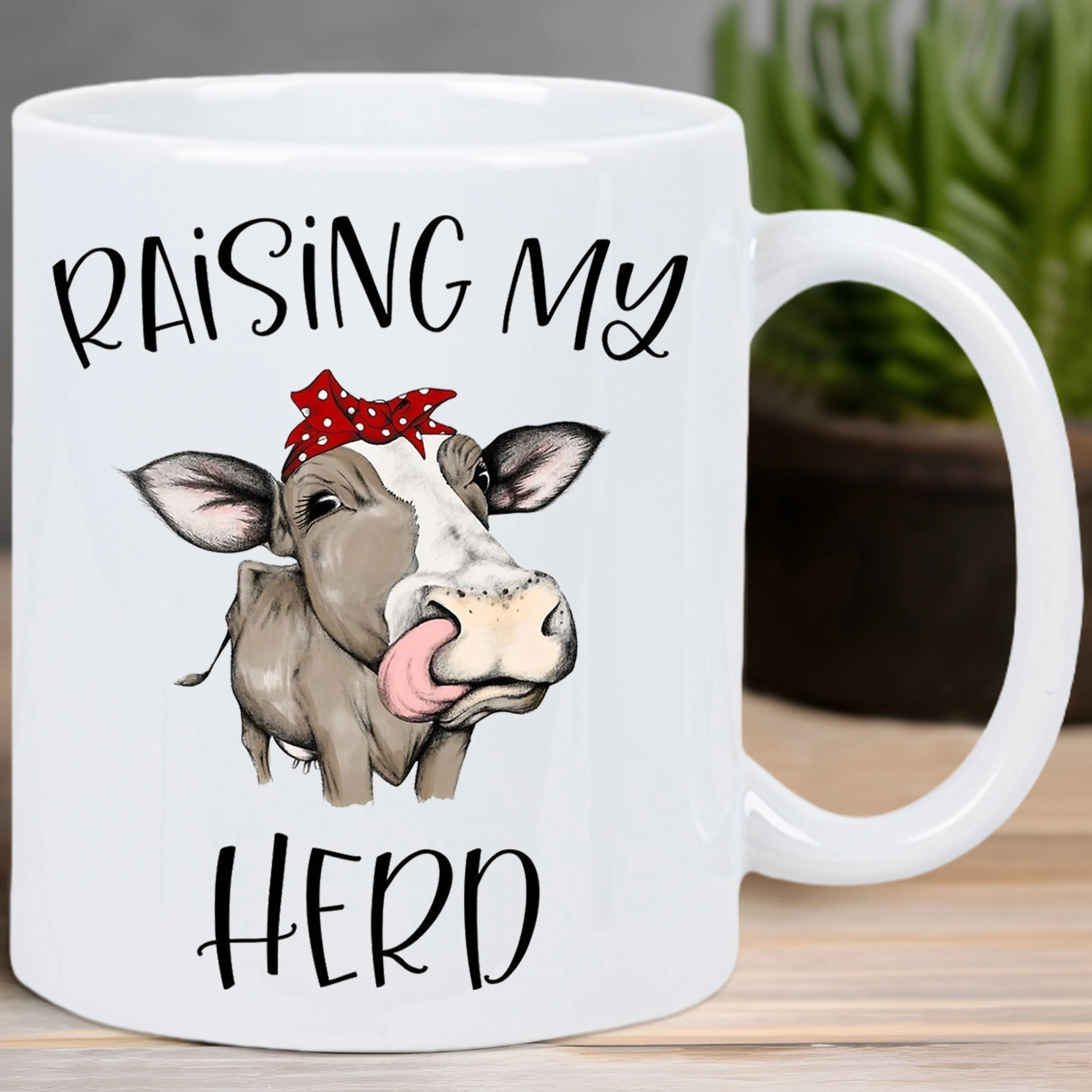 

Забавная керамическая кофейная кружка «Raising My Herd» — игривый дизайн коровы с красным бантиком, многоразовая и только для ручной стирки — идеальный подарок для кофе