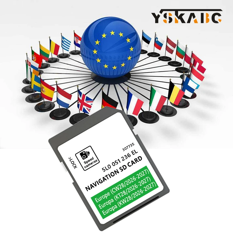 

Карта GPS-навигации SD для Skoda Octavia Superb Fabia (GEN2 MIB2, Amundsen MIB2) для Великобритании и Европы 2026-2027, 5L0051236EL