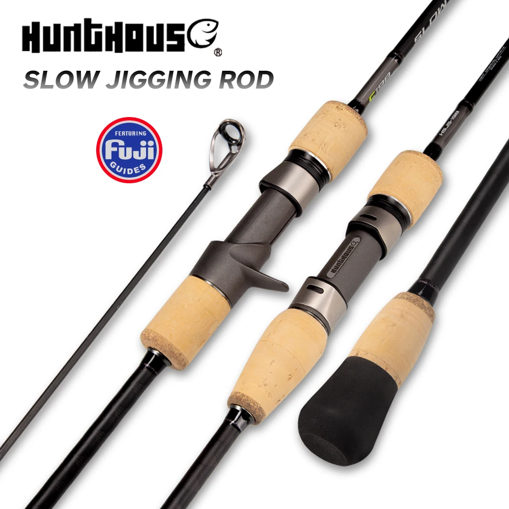 

Hunthouse 1.98m Casting Slow Jigging Fishing Rod Carbon Fiber Fuji Boat Rod Lure WT 100-250g Slatwater Solid Tip Fish Tackle