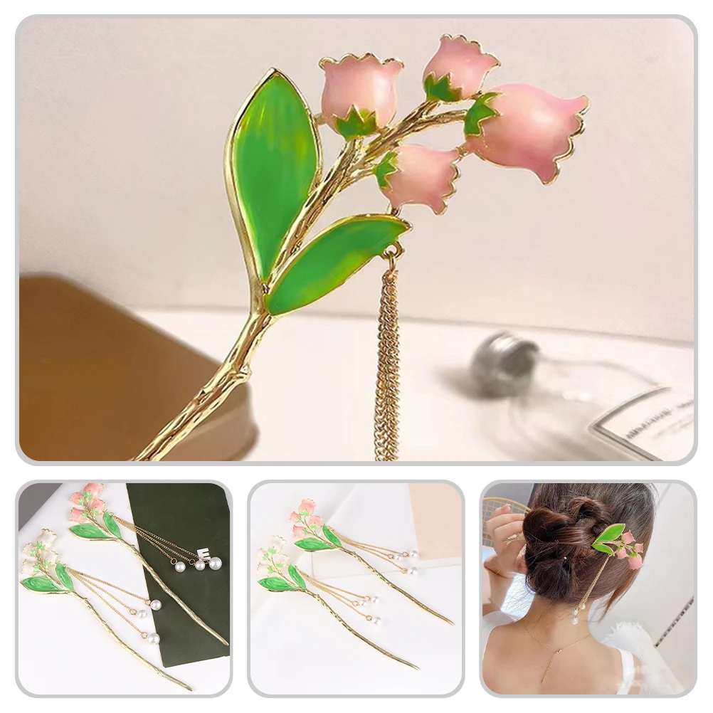 

2Pcs Pearl Hairpin Retro Chinese Hair Sticks Delicate Tassel Hair Chopsticks for Women Wedding Party Daily Styling Accessories