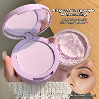 SHAQINUO Dual-effect Light and transparent Powder Compact Touch-ups, Concealer, contouring, swelling, blush, brightening, high-g