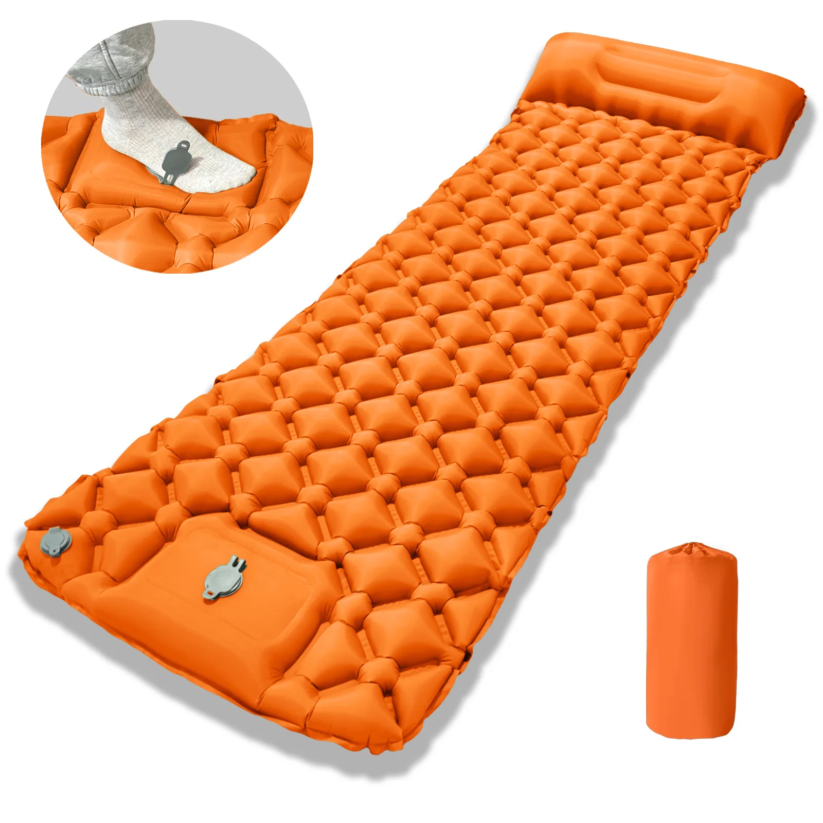 

Extra Thick Waterproof Inflatable Camping Air Mattress with Pillow for Climbing and Picnic for Backpacking and Hiking