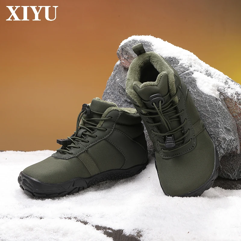 

XIYU Children's Wide-toe Snow Boots Waterproof Winter Walking Shoes Non-slip High-top Warm Cotton Winter Shoes Free Shipping