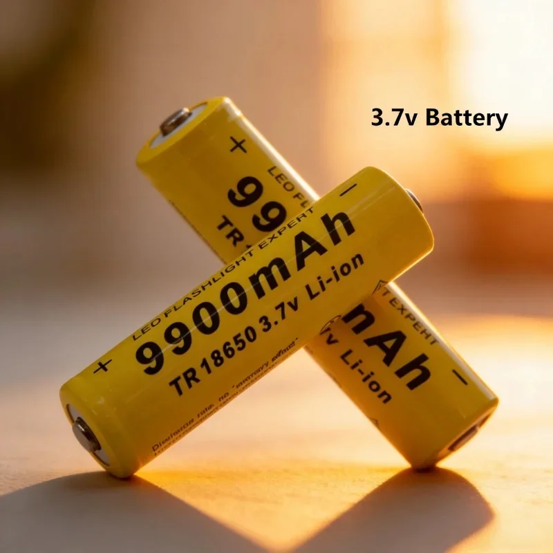 2-10 Pack 3.7V 9900mAh Button Top Rechargeable Lithium Batteries for LED Flashlights Headlights Doorbells Long Lasting Power