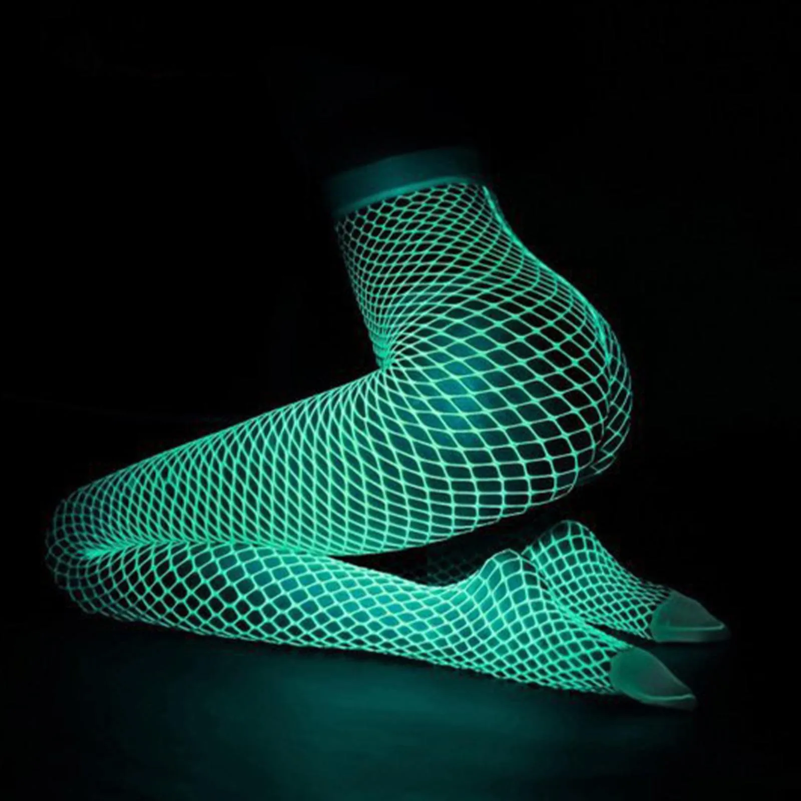High Elasticity Fancy Luminous Pantyhose Women Sexy Hollow Out Fishnet Stockings Seductive Glow In The Dark Party Club Tights