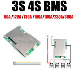 3S 4S Li-ion LifePo4 BMS 12V 120A 150A 180A 230A 300A Lithium Battery Protection Board Balance 3.2V 3.7V Car Start RV Inverter