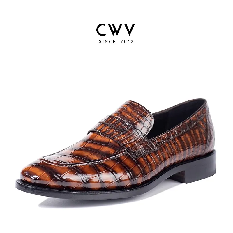 CWV men crocodile shoes color brush men shoes