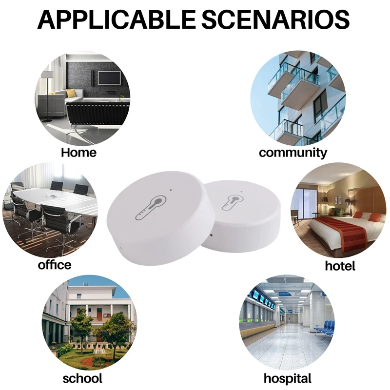 Tuya Smart Zigbee 3.0 Sensor inteligente de temperatura e umidade Segurança alimentada por bateria com aplicativo Tuya Smart Life Alexa