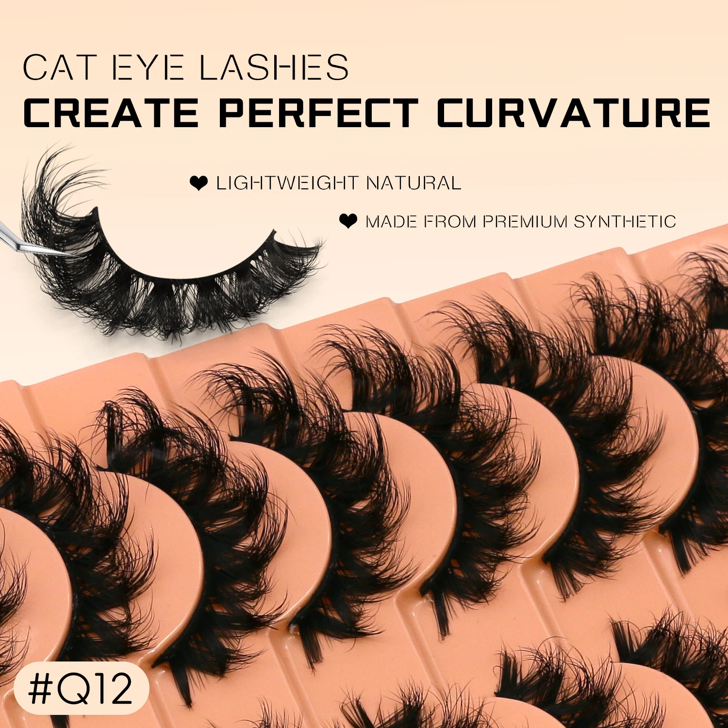 ラスヴィレ 厚めつけまつげ ふわふわキャットアイまつげ ショート ソフト クロス ドラマティック ナチュラルカールまつげ 3Dフェイクミンクまつげ メイクアップ