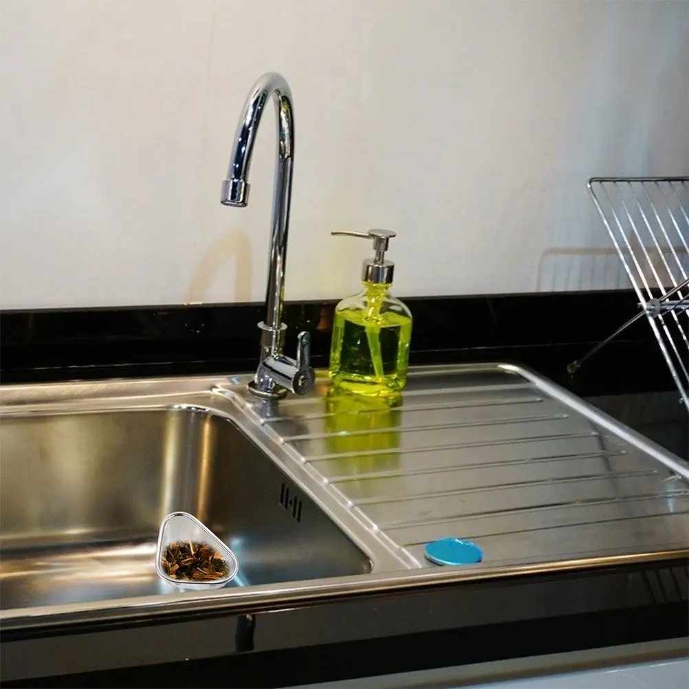

1Pcs Triangle Shape Sink Draining Basket Stainless Steel Corner Storage Rack Kitchen Sponge Brush Holder Sink Basket