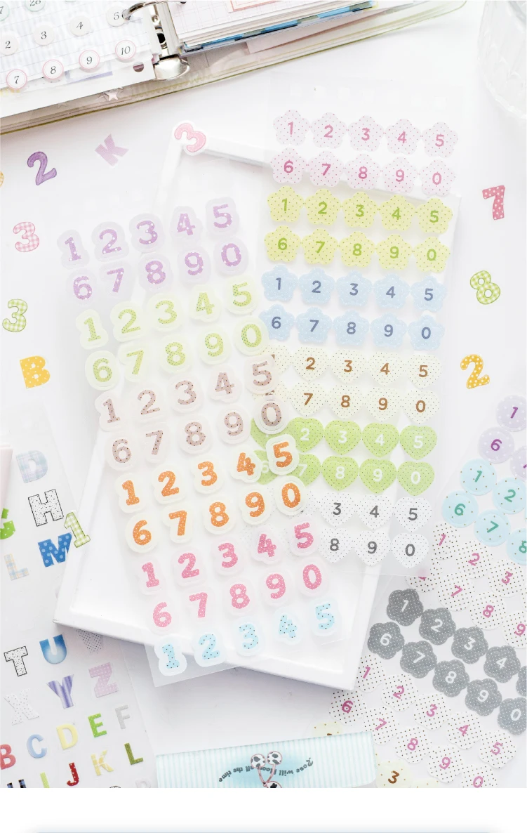 Journal GO 30 Stück Matte PET-Alphabet- & Zahlen-Aufkleber Pastellfarbene Buchstabenaufkleber für Scrapbooking, Karten, Journaling & DIY-Bastelarbeiten – Detail 2