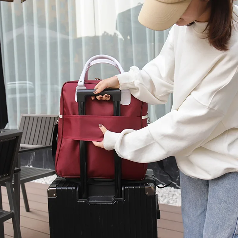 Women\'s Portable Travel Bag Luggage Bag Suitcase Handbag Large Capacity Fashion Student Crossbody Bag With Shoulder Strap