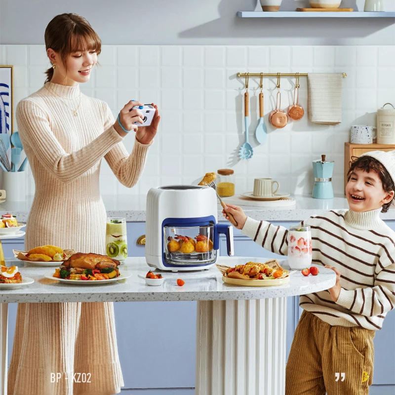 Фритюрница Бытовая, 2 л, небольшая, безмасляная машина для картофеля фри, встроенная многофункциональная электрическая мини-Фритюрница