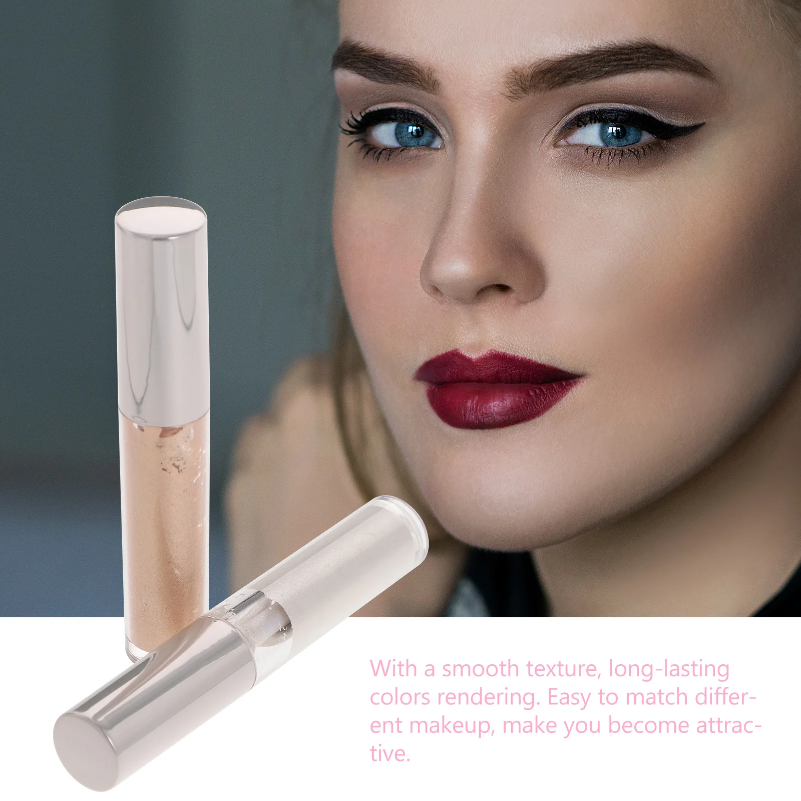 2 Stück Glitzer-Lidschatten, flüssiger Textmarker, glatter Fluss, Filzspitze, präzise Anwendung, perfektes mischbares Augen-Make-up für Cosplay