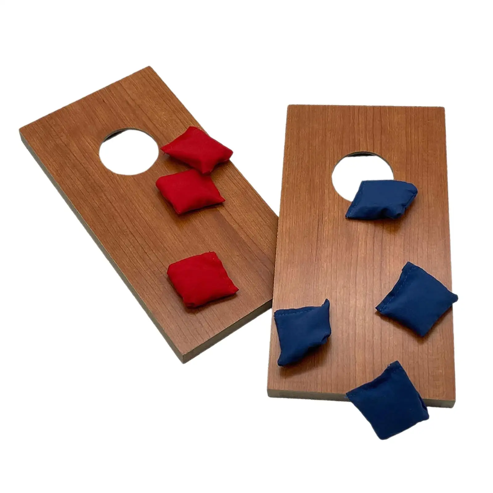 2x fori di mais da tavolo portatili Cornhole Set giocattoli educativi precoci Mini Desktop Cornhole Set per studenti uomo Solo