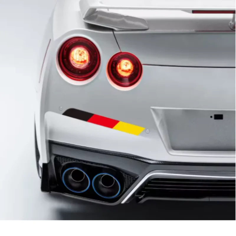 2Pcs German Flag Tricolor Style Car Body Side DIY Stripe Stickers For VW BMW Audi Mercedes Vinyl Decals Auto Tuning Accessories view 3