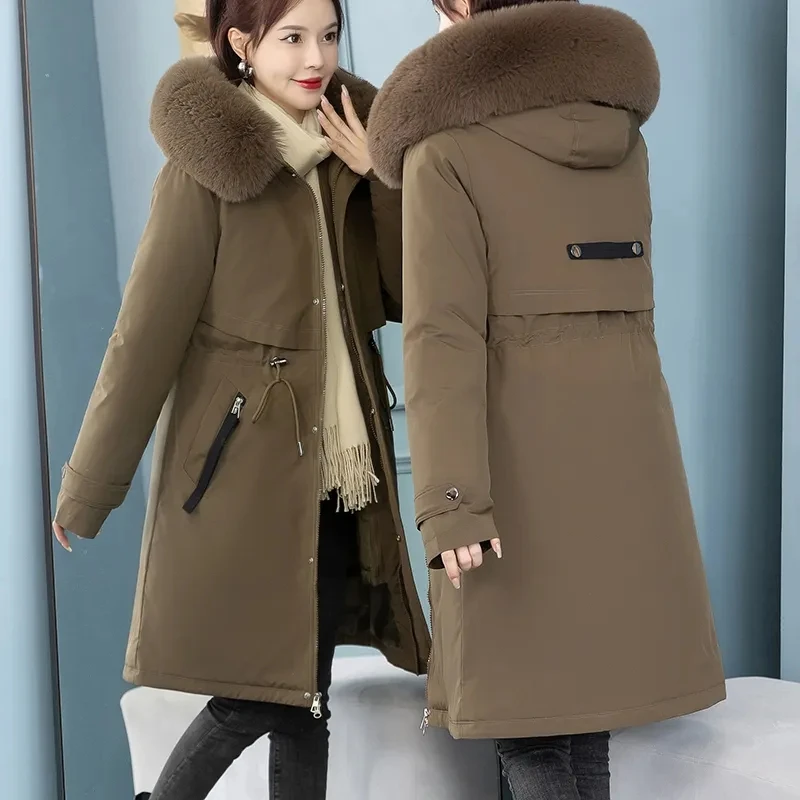 New Cotton Thicke Warm Winter Jacket Coat Women Parka Winter Clothes Cotton Lining Hooded Parka Female Windbreakers Mujer Coats