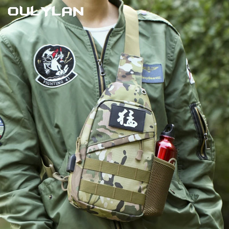 

Sports Tactical Chest Bag Outdoor Camouflage Backpack Men Multifunctional Travel Shoulder Bag Small Cycling Waist Chest Pack