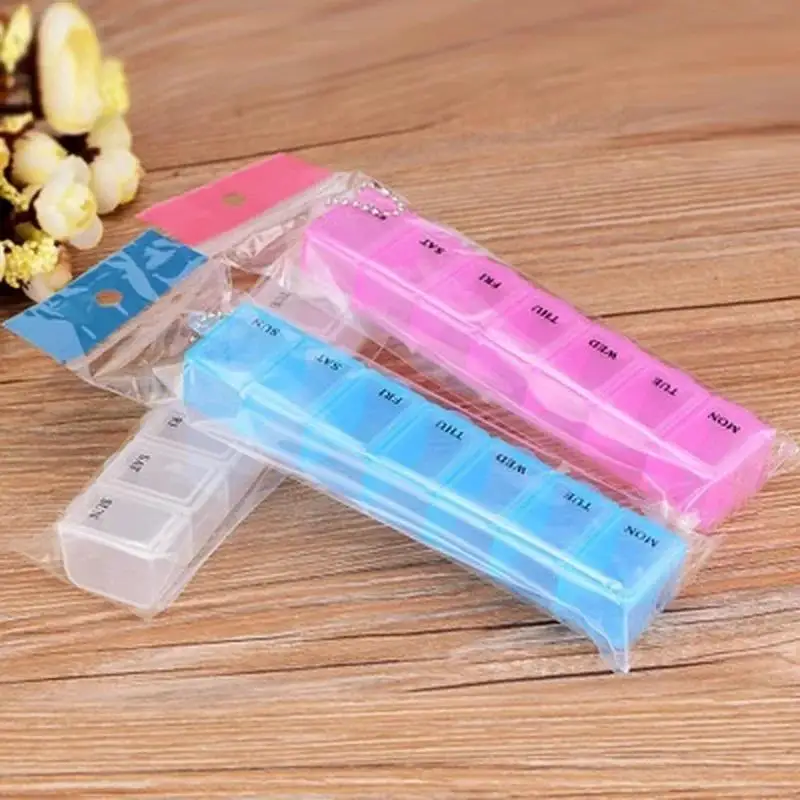 Random Color 1pc 7 Days Pills Medicine Box Weekly Tablet Holder Storage Container Case Pills Box Splitter Pills Case Organizer