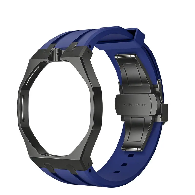 Classic Black All-in-One Stainless Steel Case Silicone Strap for Swatch AP Royal POP Pocket To Wrist Conversion Accessories