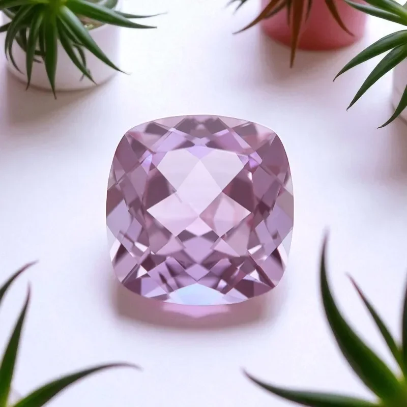 

TOP Lab Grown Alexandrite Square Cushion Cut Change Color Stone Charms for DIY Jewelry Making With Certificate