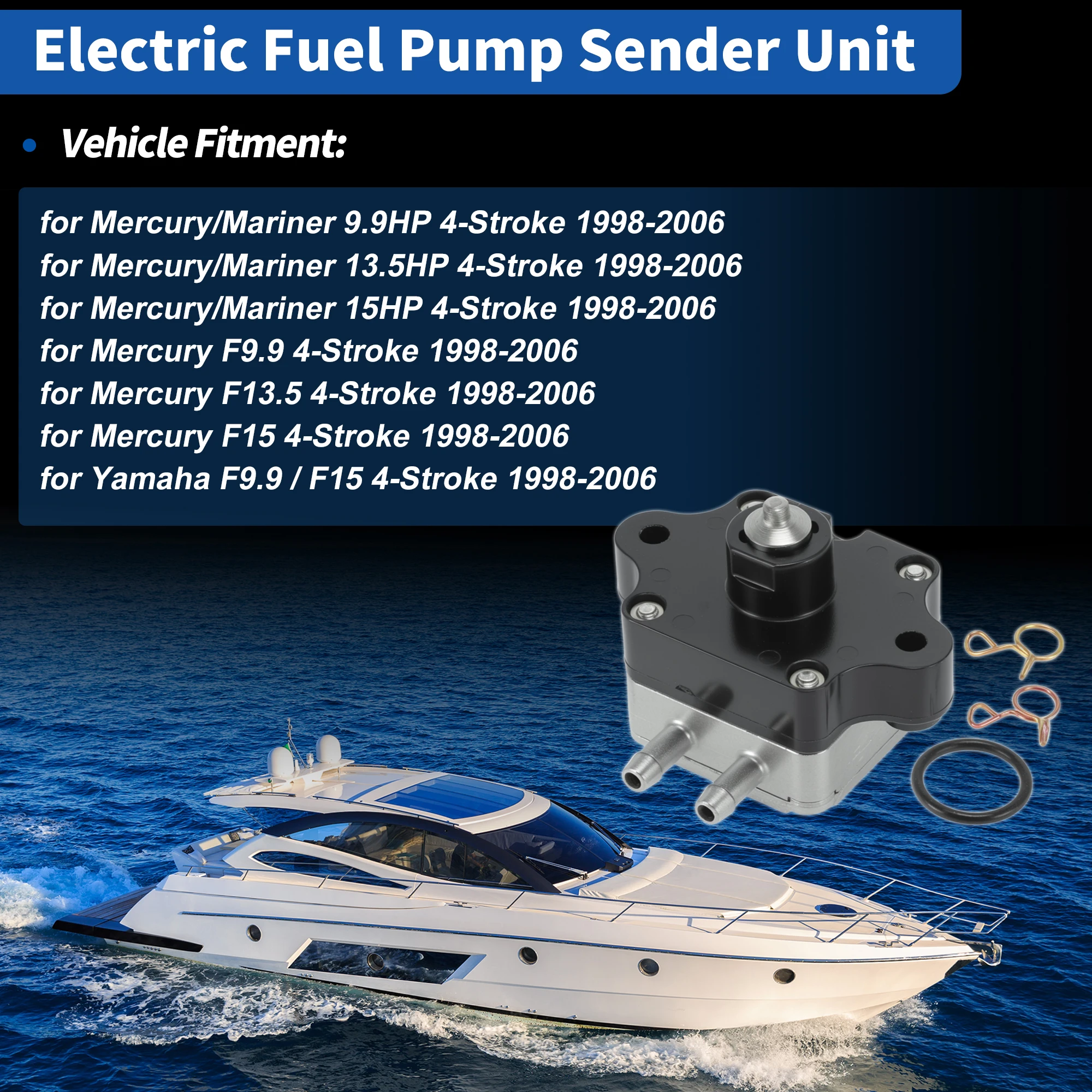 X Autohaux 835389T02 Fuel Pump Module Assembly for Mercury/Mariner 9.9HP 4-Stroke 1998-2006