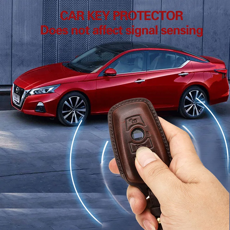 Leather Key Cover for BMW 5 Series 530 Blade X1 X5 3 Series 1 Series 320li Car 7 Series X3 - Compatible with Multiple Models