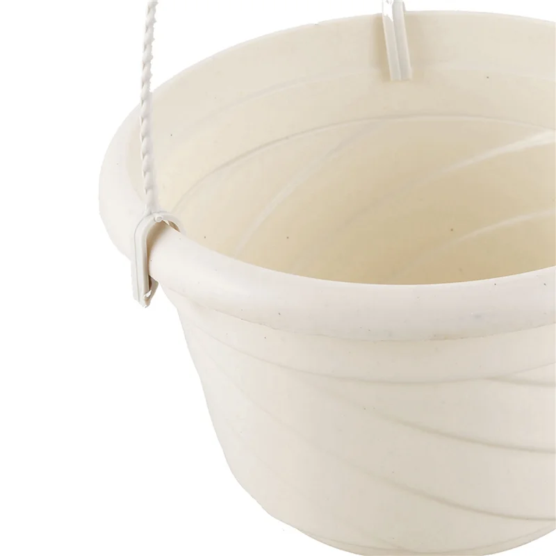 

ABSS-4X Hanging Flower Plant Pot Chain Basket Planter Holder Home Garden Balcony Decoration White