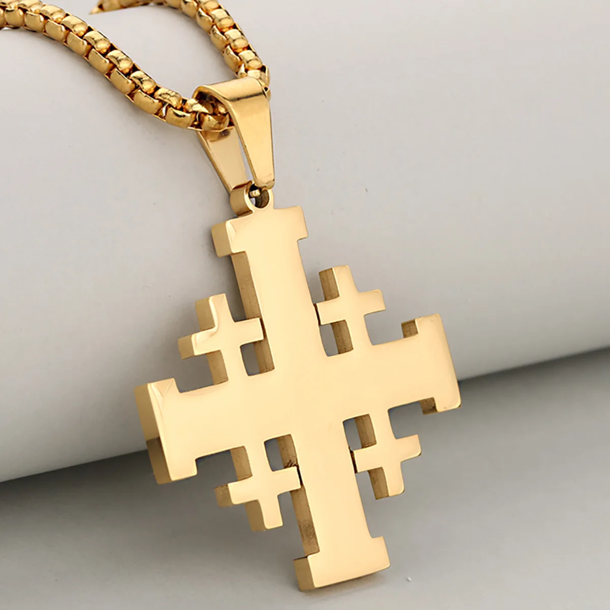 

Hip-Hop Personality Stainless Steel Smooth Cross Pendant Religious Necklace Jewelry for Men, Fashion Gift