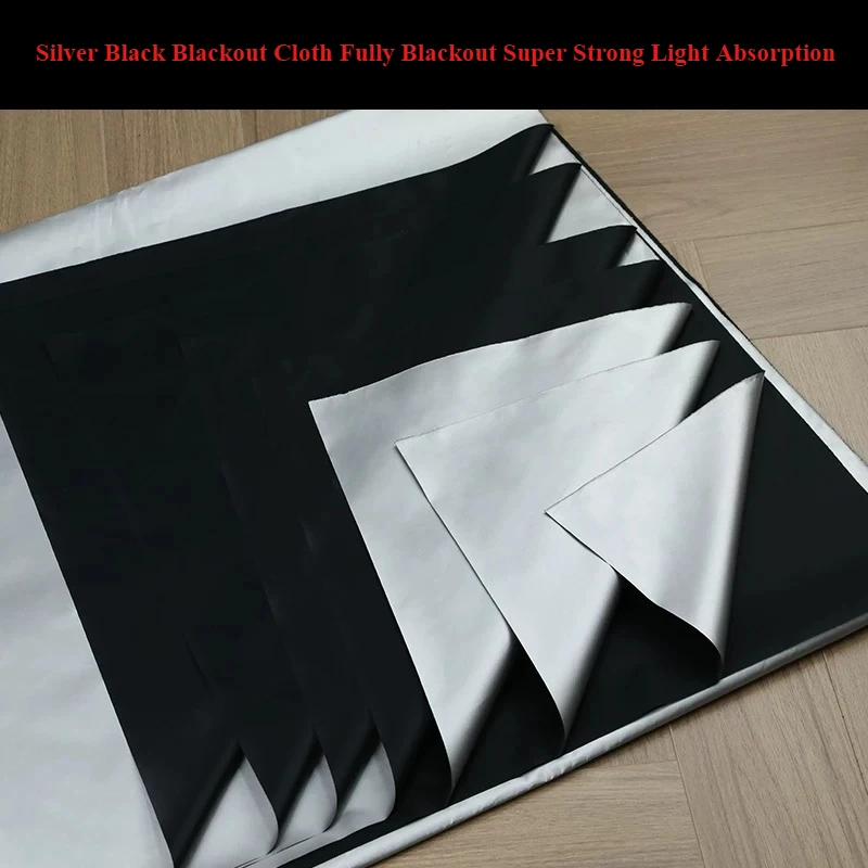 Black Full Blackout Fabric 1M Silver‑coated Shade Curtain Cloth Sunscreen Heat Insulation Anti UV Outdoor Canopy Umbrella Cloth