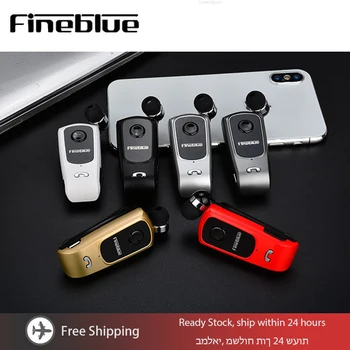 אוזניית בלוטוס Fineblue עם קליפ דש וכבל נשלף