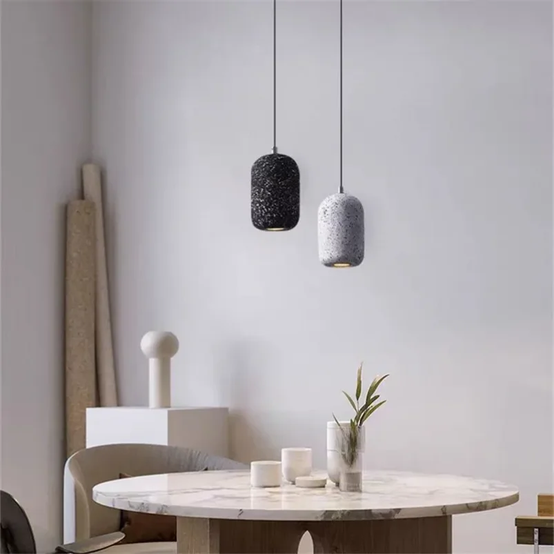 Industrial Concrete pendant light Simple small Terrazzo light  Creative Bedroom Living room Dinning room Decor bedside lamp