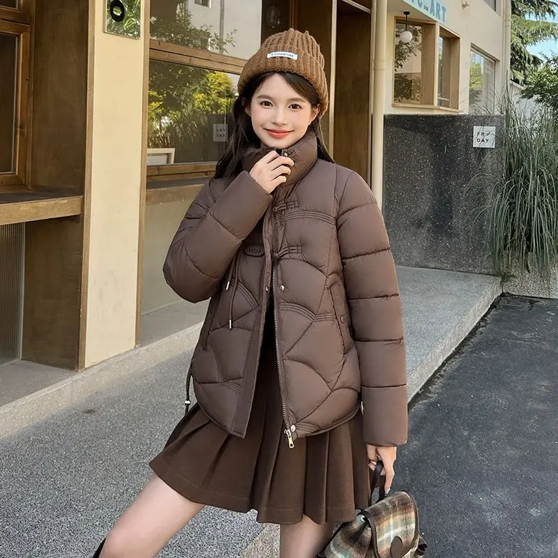 Retro Down Coat Women Parkas Ladies Winter 2026New Short Overwear Thick Korean Warm Cotton Padded Jacket Loose Outwear FemaleTop