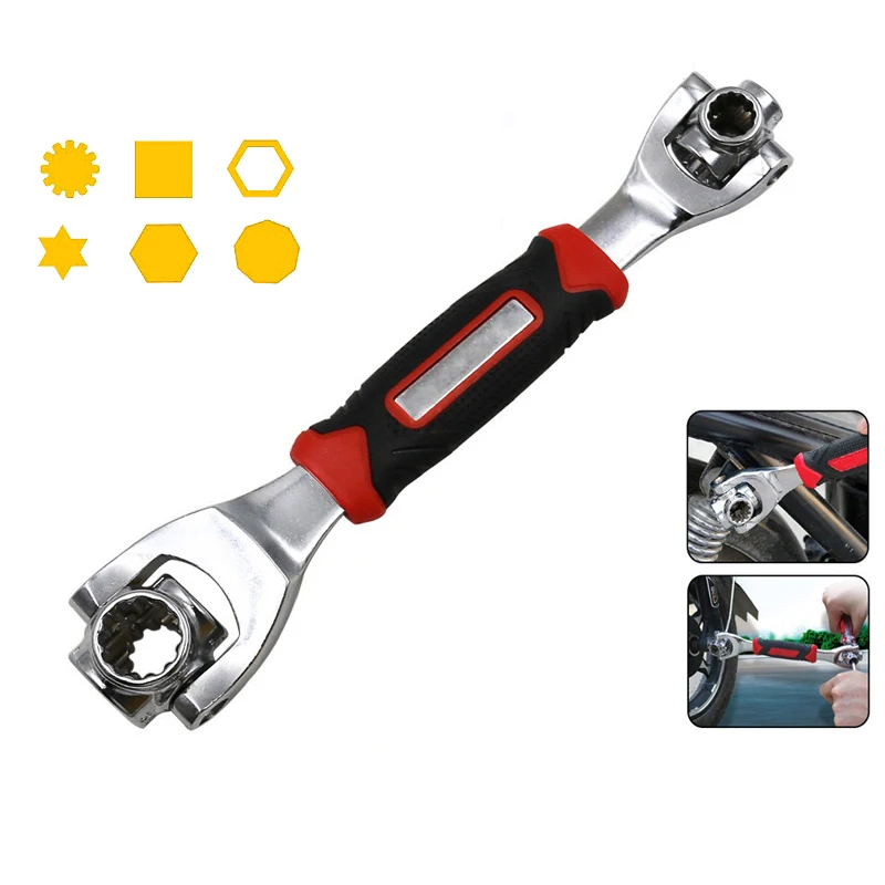 

Tiger Wrench 8 in 1 Tools Socket Works with Spline Bolts Torx 360 Degree 6-Point Universial Furniture Car Repair 25cm only red